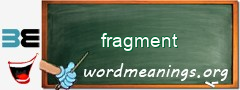 WordMeaning blackboard for fragment